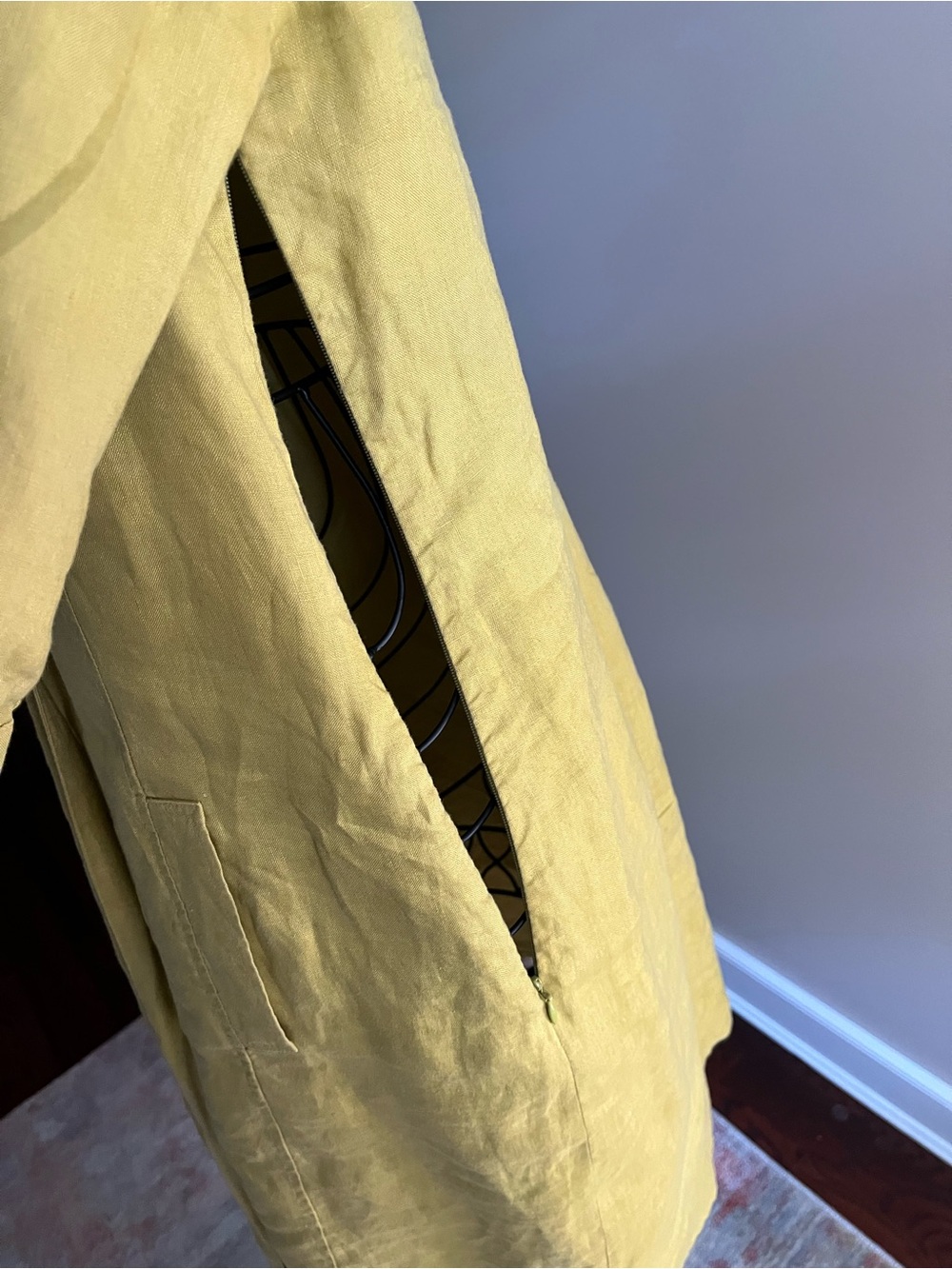 BODEN Yellow Ruffled Front Linen Dress with tie - Picture 5 of 13